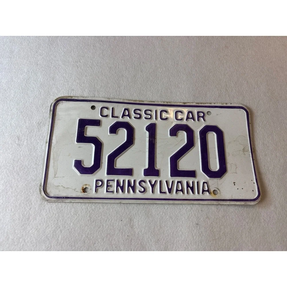 Pennsylvania Classic‎ Car License Plate 52120 Vintage Metal Novelty Decor